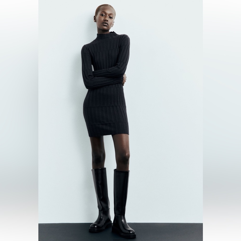 NWT! Zara Mock Neck Mini Dress, Size L and XL